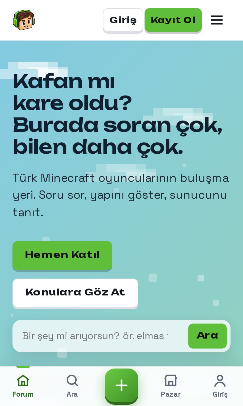 Kare Kafa ana sayfası, Kafan mı kare oldu başlığı ve arama kutusu